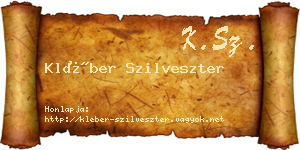 Kléber Szilveszter névjegykártya