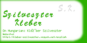 szilveszter kleber business card